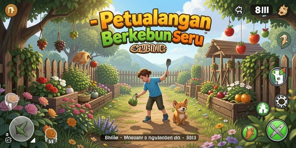 Tangkapan layar dari gameplay seru di 8II, menampilkan aktivitas pertanian.