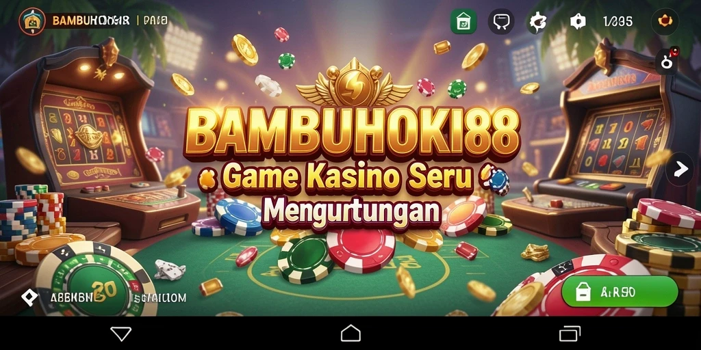 Screenshot gameplay BAMBUHOKI88 yang menampilkan suasana Kasino yang menyenangkan.