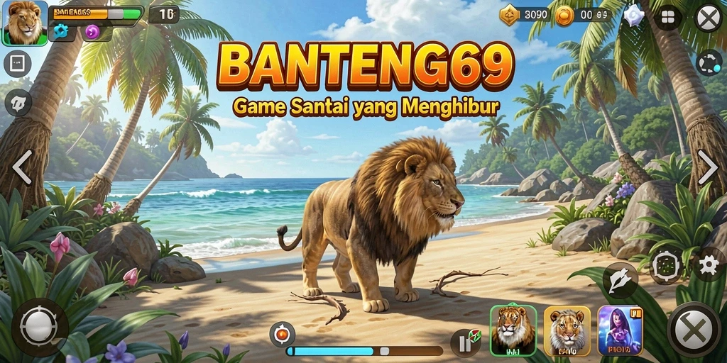 Tampilan gameplay BANTENG69 yang ceria dan menghibur.