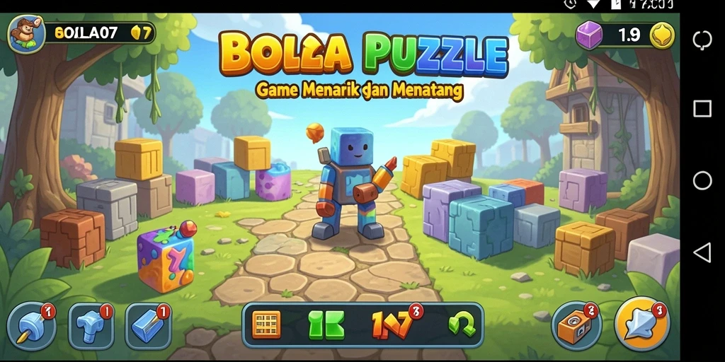 Screenshot BOLA07 yang menunjukkan gameplay Puzzle yang menantang dan seru.