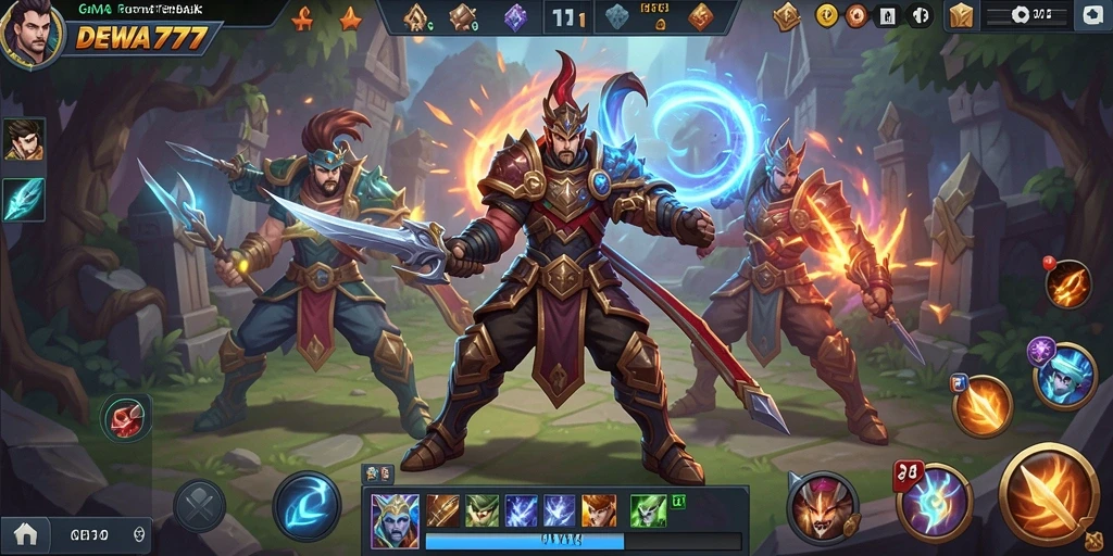Gameplay seru DEWA777 dengan aksi MOBA yang mendebarkan.