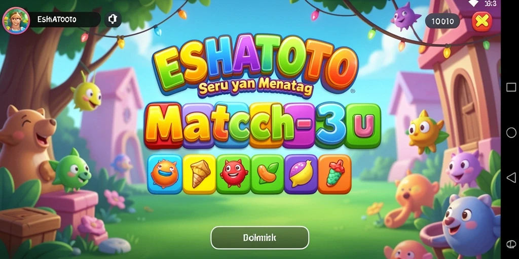 Screenshot gameplay ESHATOTO menunjukkan keseruan mencocokkan elemen.