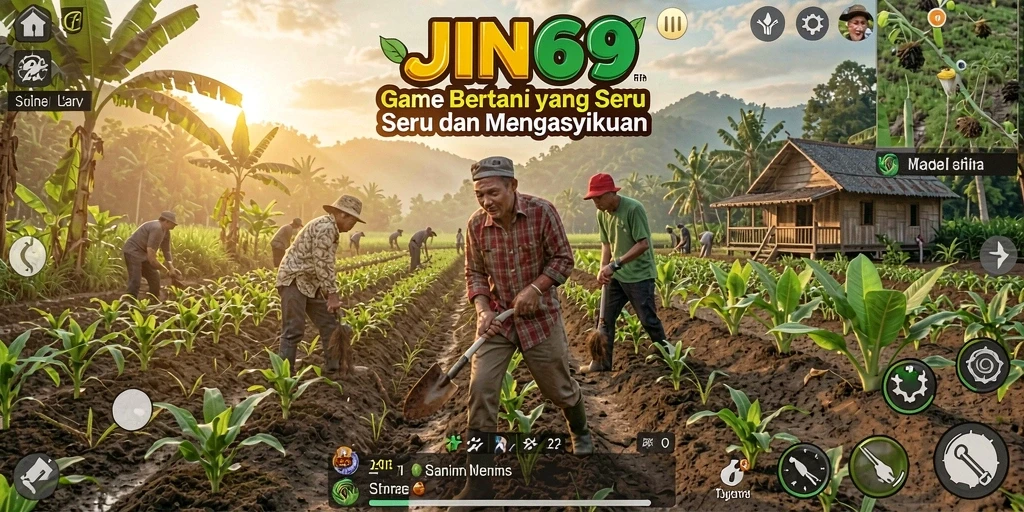 Screenshot gameplay JIN69 menampilkan aktivitas bertani yang seru dan interaktif.