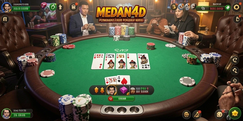 Tampilan menarik dari permainan Poker dalam MEDAN4D yang mendebarkan.