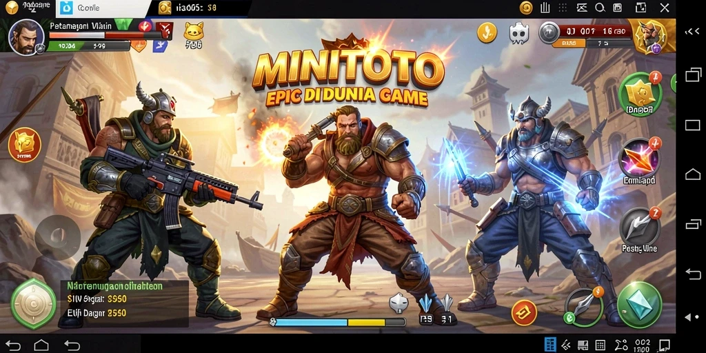 Screenshot gameplay MINITOTO menampilkan aksi pertarungan yang mendebarkan.