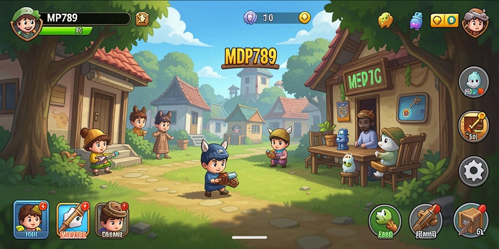 Tampilan gameplay MVP789 yang santai dan menarik saat mengelola sumber daya.