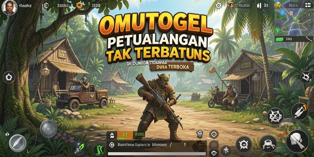Screenshot gameplay OMUTOGEL yang menampilkan petualangan seru di dunia terbuka.