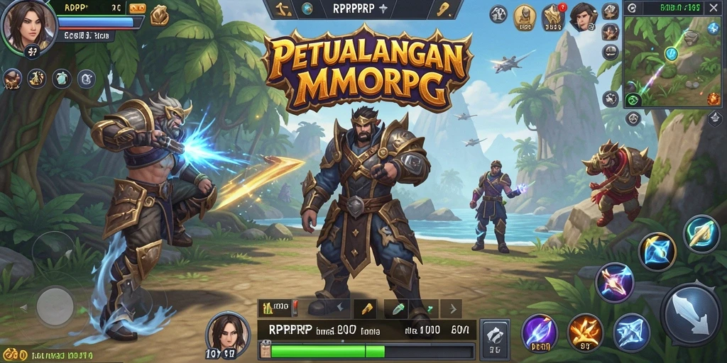 Screenshot RPRPRP menunjukkan karakter dalam pertarungan seru di dunia MMORPG.