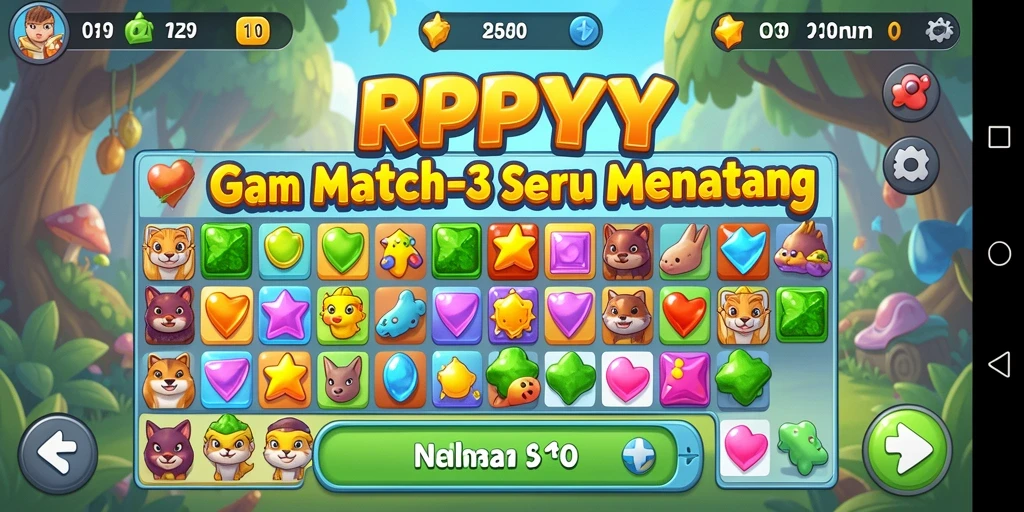 Screenshot gameplay RPYYY menampilkan keseruan mencocokkan objek.