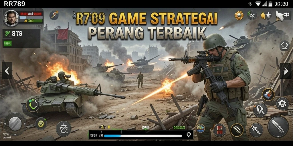 Tampilan gameplay seru dari RR789 dengan strategi pertempuran yang mendalam.