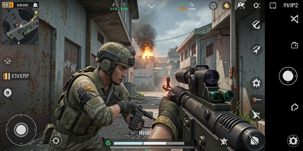 Tangkapan layar dari gameplay intens RVIP2 yang menegangkan.
