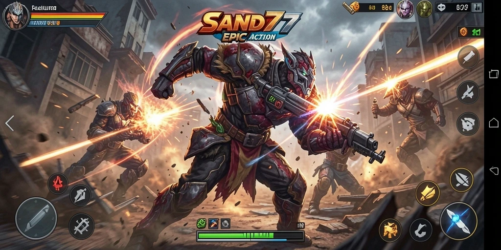 Gameplay menegangkan di SAND77 dengan visual memukau.