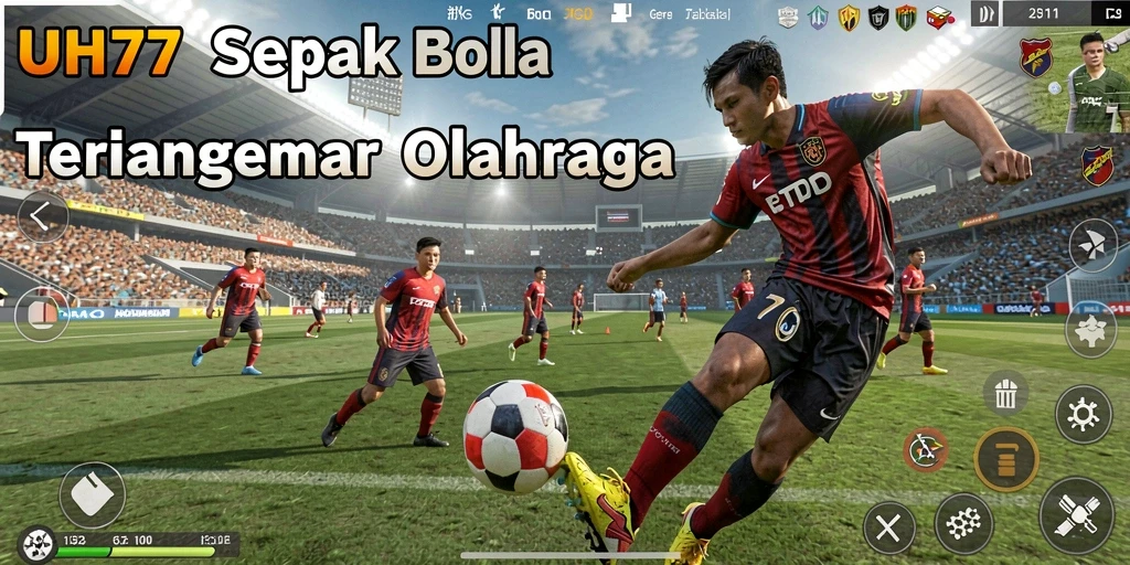 Gameplay UH77 yang menarik dan realistis dalam sepak bola.