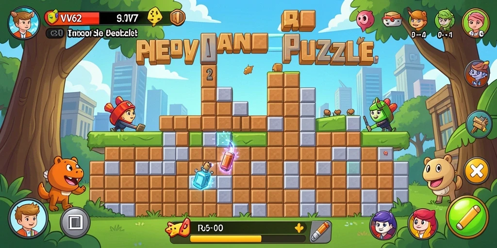 Tampilan gameplay yang seru dalam permainan Puzzle VV62.